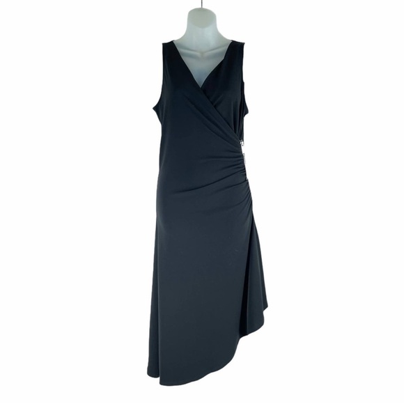 Michael Kors - Black sleeveless/asymmetrical dress w/ silver accent zipper S - Picture 1 of 12